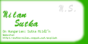 milan sutka business card